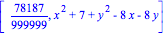 [78187/999999, x^2+7+y^2-8*x-8*y]